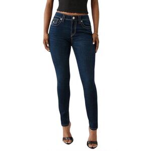 True Religion Jennie Big T Mid Rise Flap Pocket Skinny Jeans
